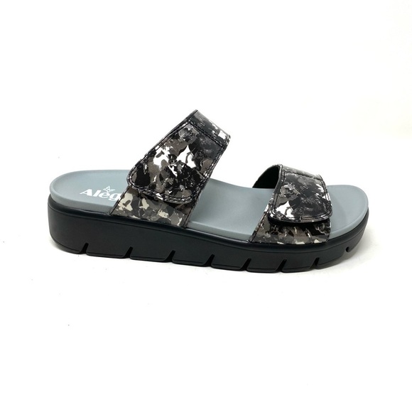 Alegria Rubie Collage Greys Platform Sandal Vegan Leather - Picture 1 of 7